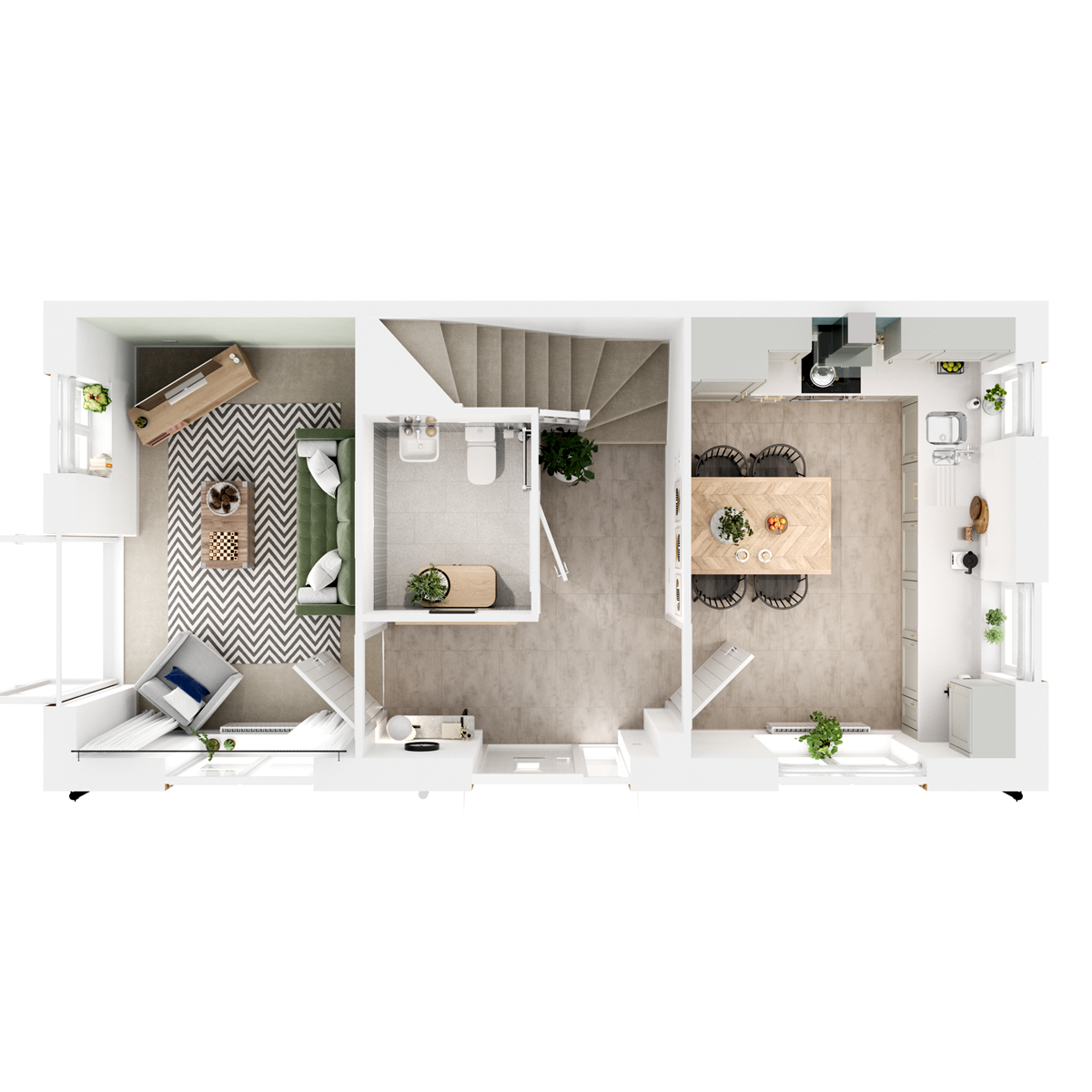 3D - Ground floor floor plan