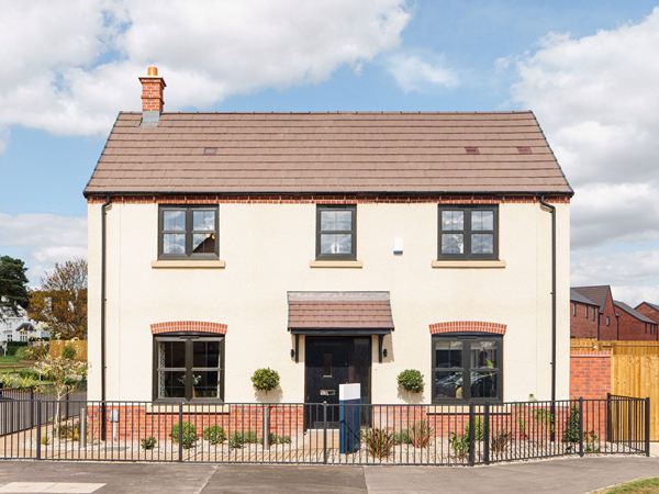 Front view of rendered new build home at Lockside development
